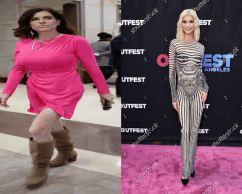 Side-by-side image of Rep. Nancy Mace and influencer Dylan Mulvaney, as Mace reportedly tries to launch her own influencer career.