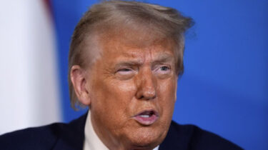 Donald Trump speaking at NATO summit after threatening Iran