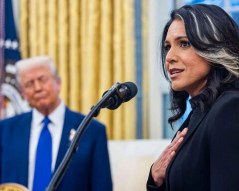 Tulsi Gabbard reverses position on Iran nuclear threat while Trump looks on