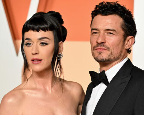 Katy Perry and Orlando Bloom posing together before breakup announcement