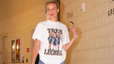 Sophie Cunningham wearing “Tres Leches” shirt