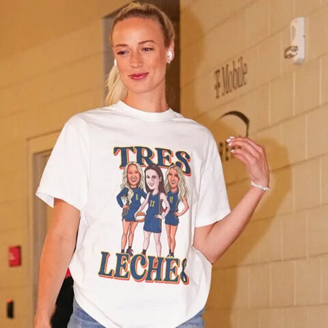 Sophie Cunningham wearing “Tres Leches” shirt