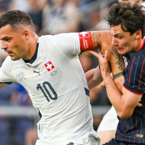 US soccer player struggles against Switzerland’s captain during a friendly match loss