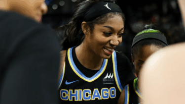 Angel Reese during a Chicago Sky game