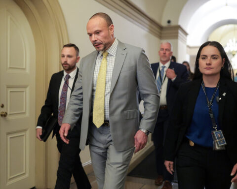 Dan Bongino walks through Capitol hallway amid Epstein case fallout