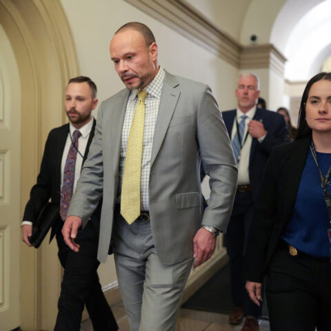 Dan Bongino walks through Capitol hallway amid Epstein case fallout
