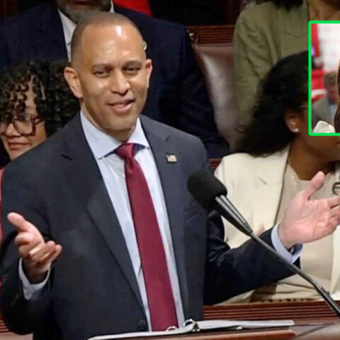 Hakeem Jeffries delivering marathon House floor speech