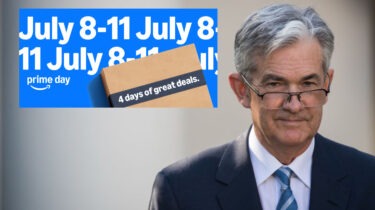 Jerome Powell reacts during press conference amid Prime Day concerns