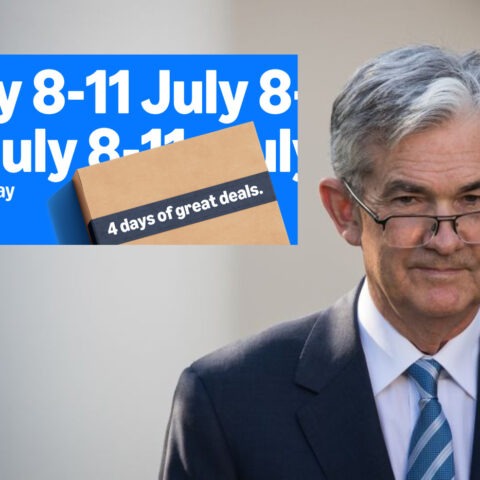 Jerome Powell reacts during press conference amid Prime Day concerns