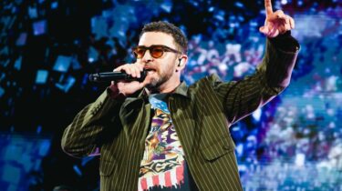 Timberlake performs on stage during tour