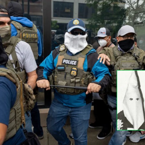 ICE officers with masked faces in street operation during mass recruitment efforts