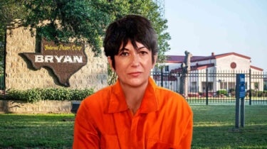 Ghislaine Maxwell in an orange jumpsuit outside Bryan, Texas federal prison
