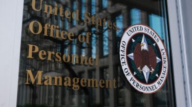 Door with sign for United States Office of Personnel Management