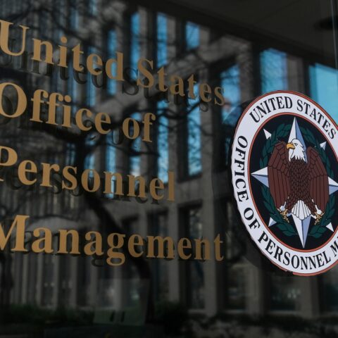 Door with sign for United States Office of Personnel Management