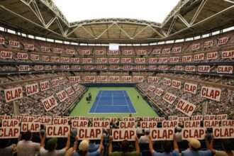 AI - Arthur Ashe Stadium filled with fans during a U.S. Open tennis match