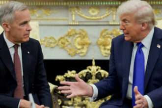 Donald Trump meets with Canadian officials during trade discussions.